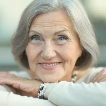 Calm Senior woman smiling